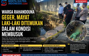 Warga Rahandouna Kendari Geger, Mayat Anak Laki-laki Ditemukan dalam Kondisi Membusuk